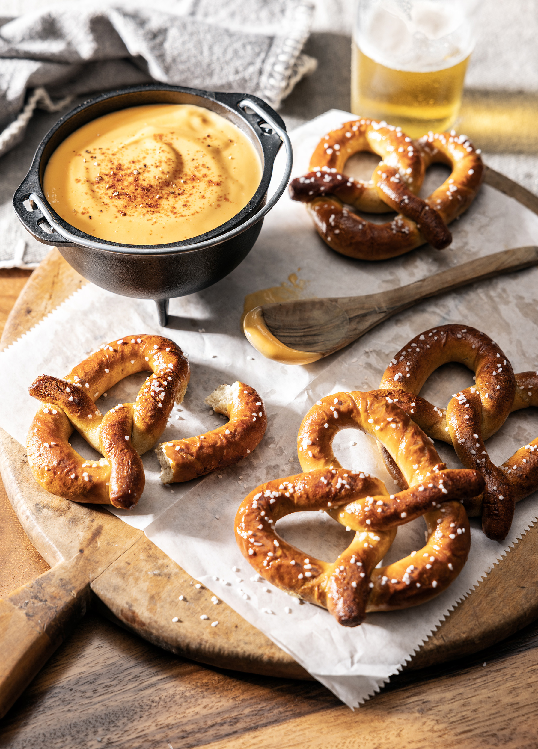 soft pretzels with beer cheese alyssa wernick food stylist styling dallas tx
